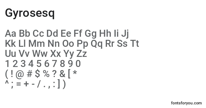 Fuente Gyrosesq - alfabeto, números, caracteres especiales