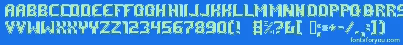 FmUniversity Font – Green Fonts on Blue Background