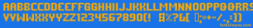 FmUniversity Font – Orange Fonts on Blue Background