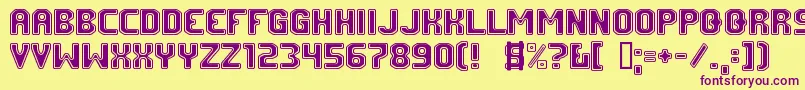 Шрифт FmUniversity – фиолетовые шрифты на жёлтом фоне