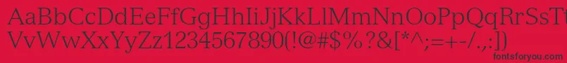 VersaillesltstdLight Font – Black Fonts on Red Background