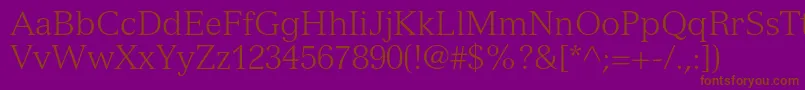 VersaillesltstdLight Font – Brown Fonts on Purple Background