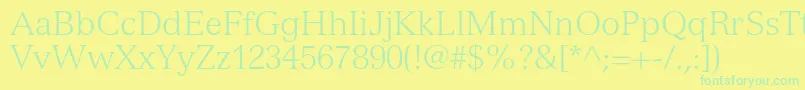 VersaillesltstdLight Font – Green Fonts on Yellow Background