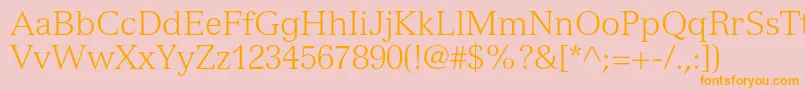 VersaillesltstdLight Font – Orange Fonts on Pink Background