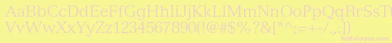 VersaillesltstdLight Font – Pink Fonts on Yellow Background