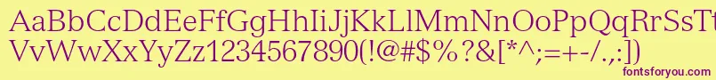 VersaillesltstdLight Font – Purple Fonts on Yellow Background