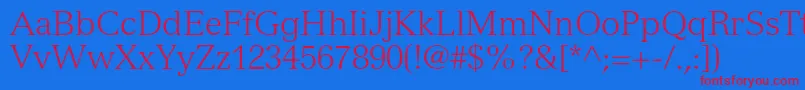 VersaillesltstdLight Font – Red Fonts on Blue Background