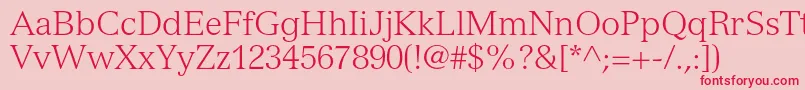 VersaillesltstdLight Font – Red Fonts on Pink Background