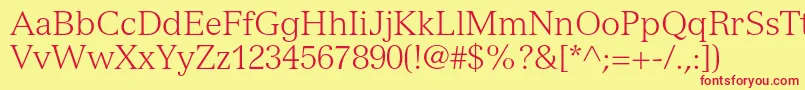 VersaillesltstdLight Font – Red Fonts on Yellow Background