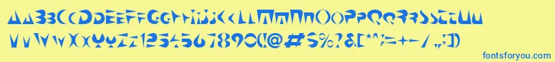 Neospacial Font – Blue Fonts on Yellow Background
