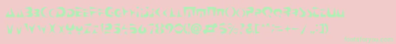 Neospacial Font – Green Fonts on Pink Background