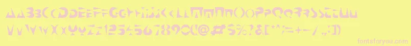 Neospacial Font – Pink Fonts on Yellow Background