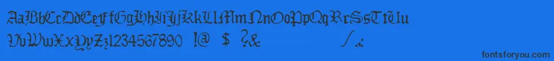 Ddlybrkfst Font – Black Fonts on Blue Background