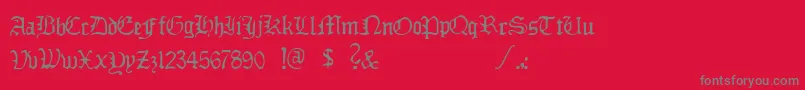Ddlybrkfst-Schriftart – Graue Schriften auf rotem Hintergrund