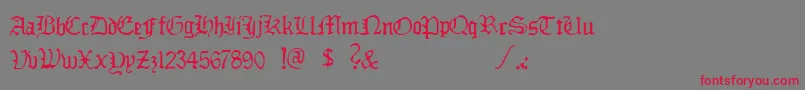 Ddlybrkfst Font – Red Fonts on Gray Background