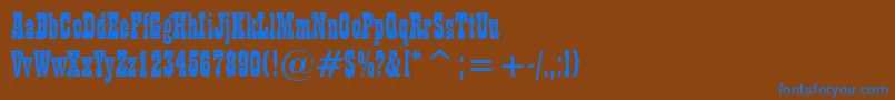 Шрифт PlaybillBt – синие шрифты на коричневом фоне