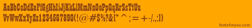 PlaybillBt Font – Brown Fonts on Orange Background