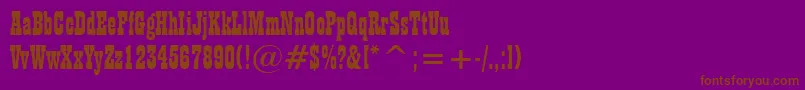 PlaybillBt-Schriftart – Braune Schriften auf violettem Hintergrund