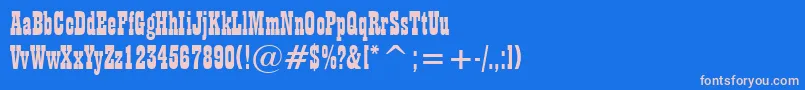フォントPlaybillBt – ピンクの文字、青い背景