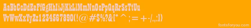 PlaybillBt-fontti – vaaleanpunaiset fontit oranssilla taustalla