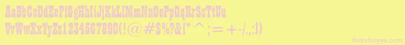 PlaybillBt Font – Pink Fonts on Yellow Background