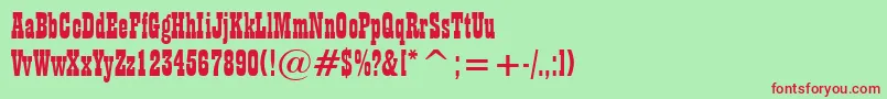 PlaybillBt-fontti – punaiset fontit vihreällä taustalla