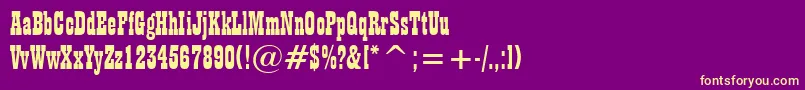 PlaybillBt Font – Yellow Fonts on Purple Background