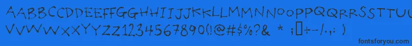Шрифт Poilet – чёрные шрифты на синем фоне