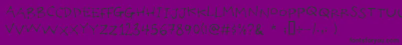 Poilet-fontti – mustat fontit violetilla taustalla