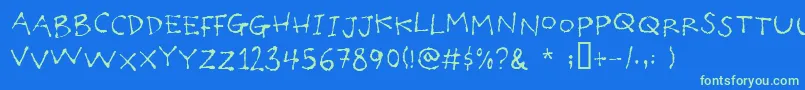 Poilet Font – Green Fonts on Blue Background