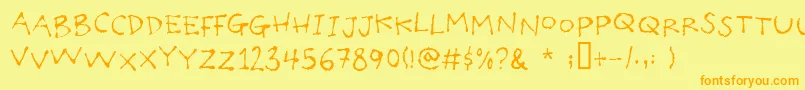 Poilet Font – Orange Fonts on Yellow Background