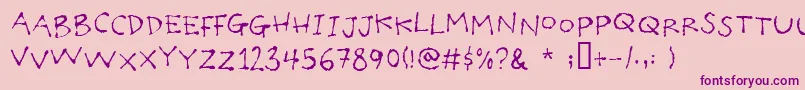 Poilet-Schriftart – Violette Schriften auf rosa Hintergrund
