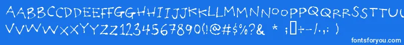 フォントPoilet – 青い背景に白い文字