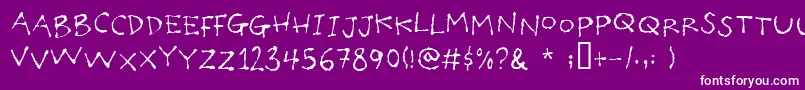 Poilet-Schriftart – Weiße Schriften auf violettem Hintergrund
