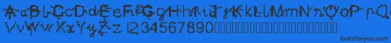 Elevenki2czcionk Font – Black Fonts on Blue Background