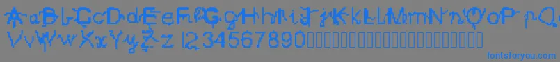 Elevenki2czcionk Font – Blue Fonts on Gray Background