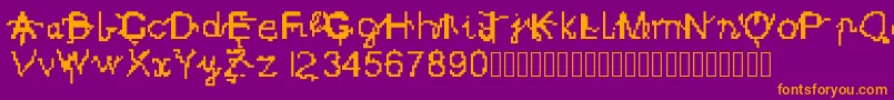Подробнее о шрифте Elevenki2czcionk Шрифт Elevenki2czcionk – оранжевые шрифты на фиолетовом фоне