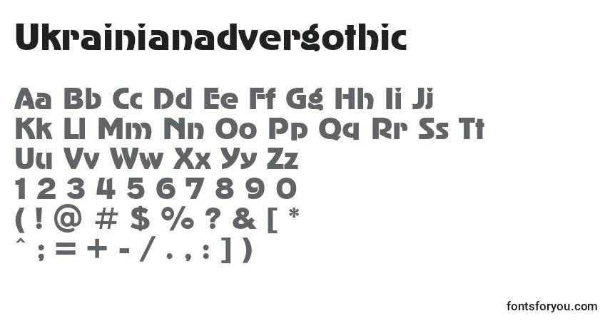 Schriftart Ukrainianadvergothic – Alphabet, Zahlen, spezielle Symbole