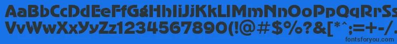 Шрифт Ukrainianadvergothic – чёрные шрифты на синем фоне