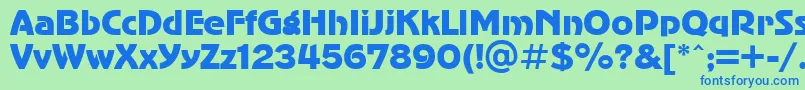 Ukrainianadvergothic-fontti – siniset fontit vihreällä taustalla