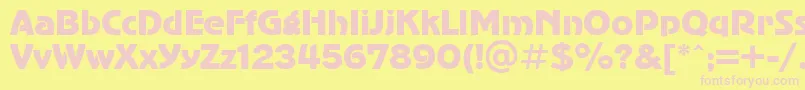 Ukrainianadvergothic-fontti – vaaleanpunaiset fontit keltaisella taustalla
