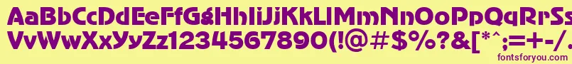 Ukrainianadvergothic Font – Purple Fonts on Yellow Background