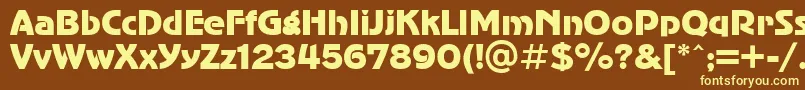 Шрифт Ukrainianadvergothic – жёлтые шрифты на коричневом фоне