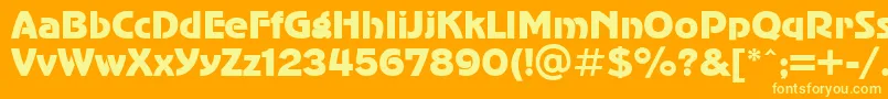 Ukrainianadvergothic Font – Yellow Fonts on Orange Background