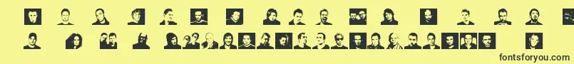 DjsSymbols Font – Black Fonts on Yellow Background
