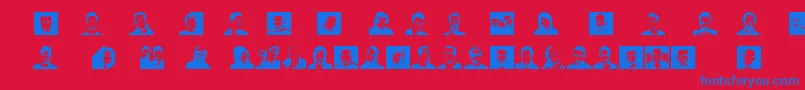 DjsSymbols-Schriftart – Blaue Schriften auf rotem Hintergrund