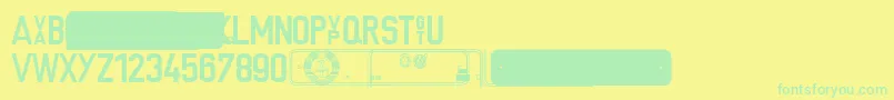 Bp1222 Font – Green Fonts on Yellow Background