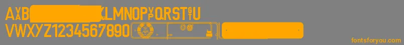 Bp1222-fontti – oranssit fontit harmaalla taustalla