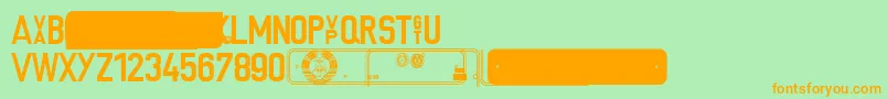 Fonte Bp1222 – fontes laranjas em um fundo verde