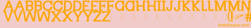 Divergent-Schriftart – Orangefarbene Schriften auf rosa Hintergrund